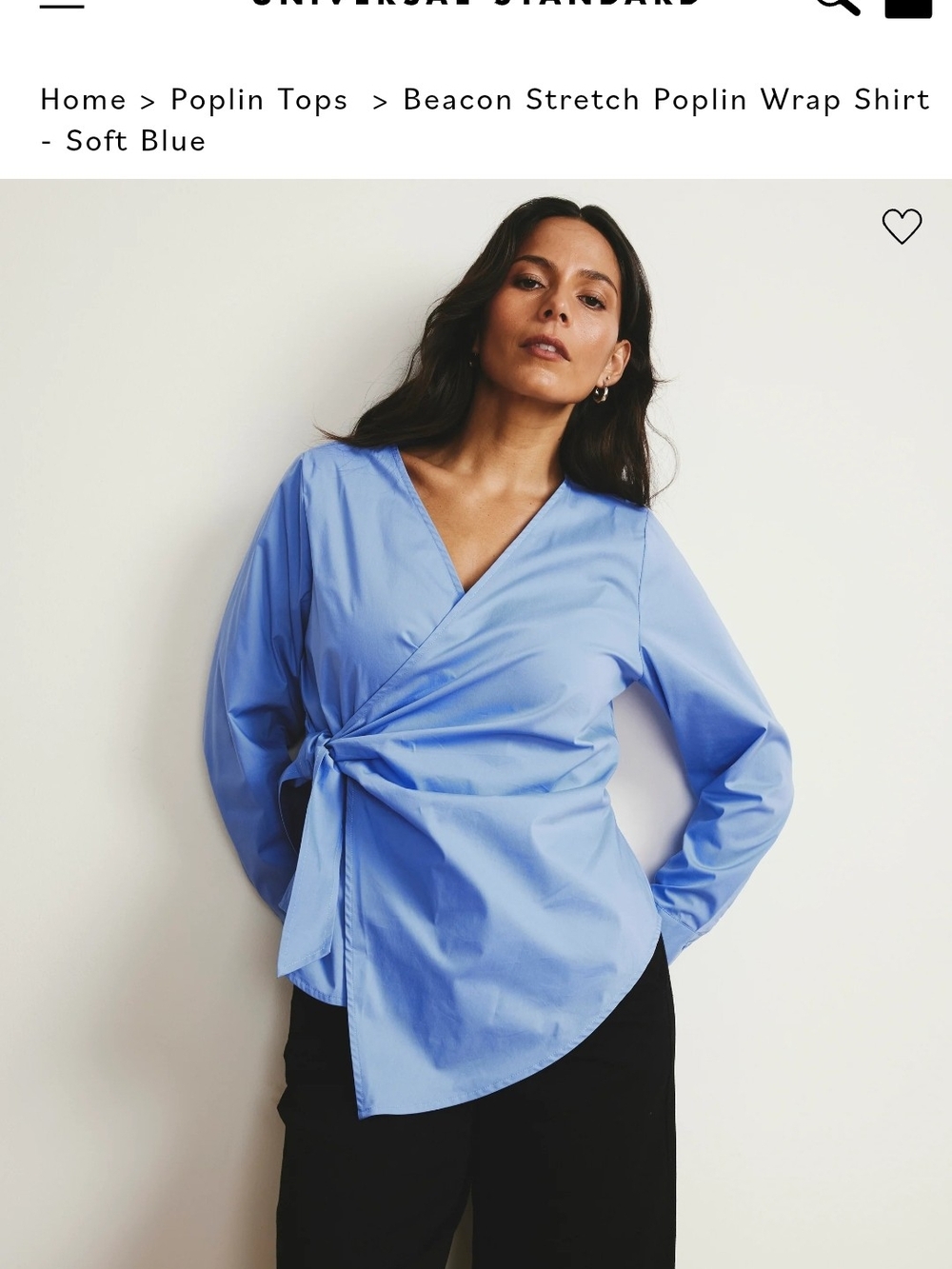 NWT Universal Standard Wrap Poplin Blouse